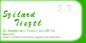szilard tisztl business card